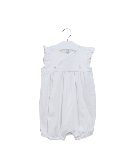 A White Rompers from Ralph Lauren in size 3-6M for girl. (Front View)
