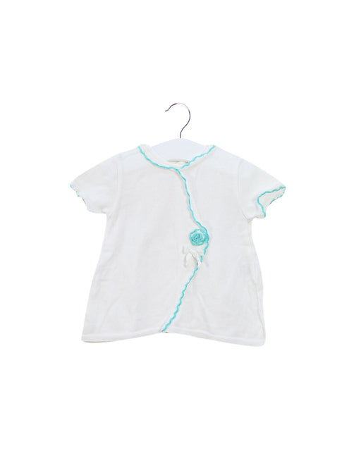 A White Short Sleeve Tops from Chickeeduck in size 6-12M for girl. (Front View)