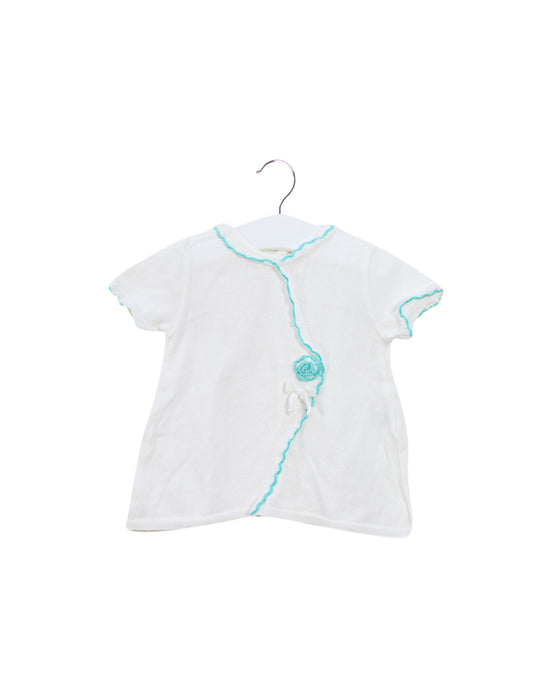 A White Short Sleeve Tops from Chickeeduck in size 6-12M for girl. (Front View)