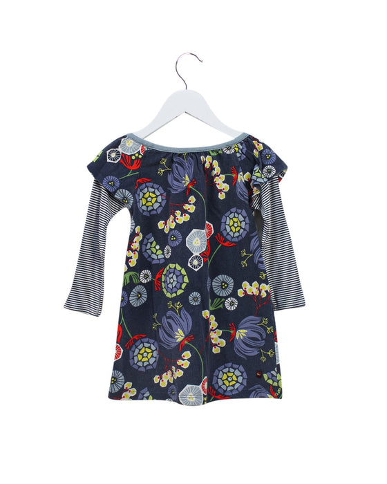 A Navy Long Sleeve Dresses from Tea in size 2T for girl. (Back View)