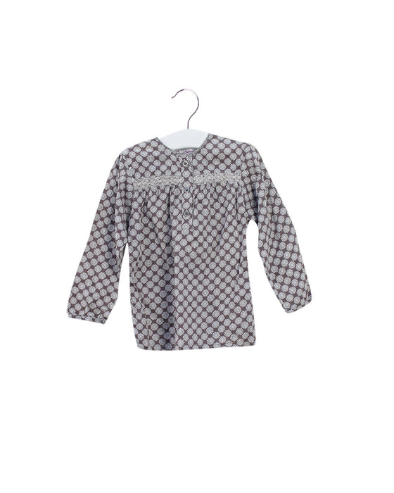A Brown Long Sleeve Tops from Little Mercerie in size 3T for girl. (Front View)