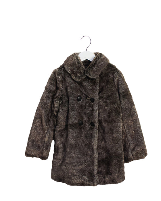 A Brown Coats from Lili Gaufrette in size 6T for girl. (Front View)