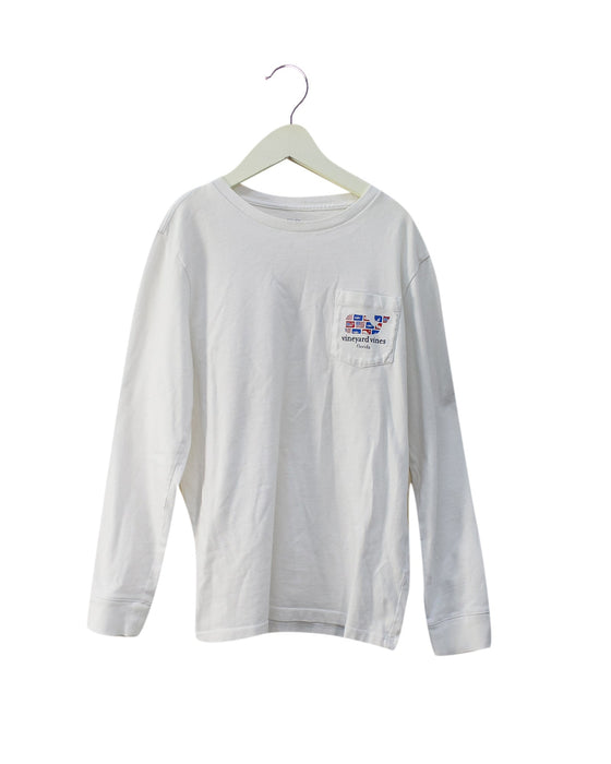 A White Long Sleeve Tops from Vineyard Vines in size 8Y for boy. (Front View)
