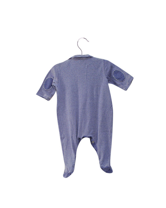 A Blue Onesies from Petit Bateau in size 0-3M for boy. (Back View)