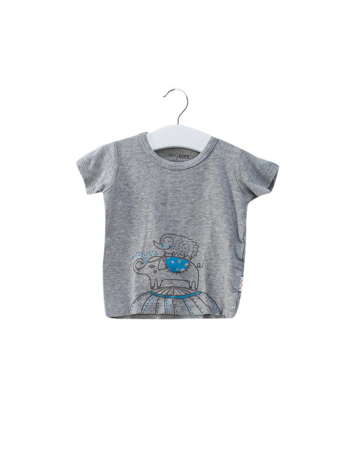 A Grey Short Sleeve T Shirts from TinyBitz in size 6-12M for boy. (Front View)