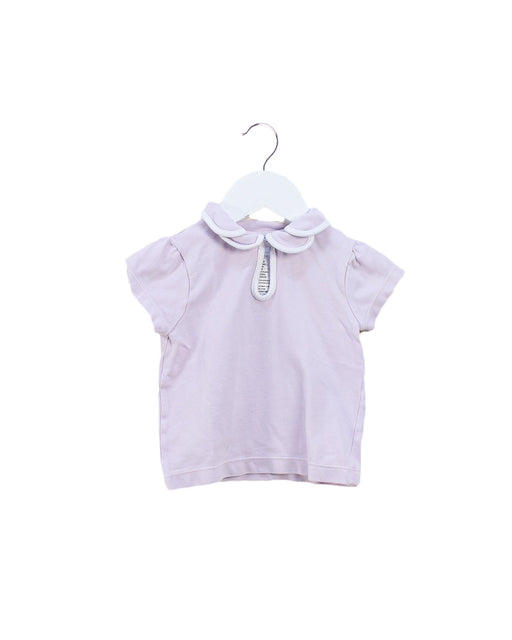 A Purple Short Sleeve Polos from Jacadi in size 12-18M for girl. (Front View)