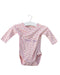A Pink Long Sleeve Bodysuits from Petit Bateau in size 0-3M for girl. (Front View)