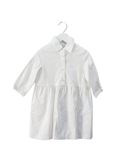 A White Long Sleeve Dresses from Piccola Ludo in size 4T for girl. (Front View)