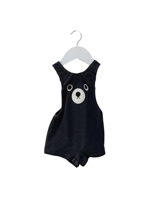 A Navy Sleeveless Rompers from Miki House in size 12-18M for girl. (Front View)