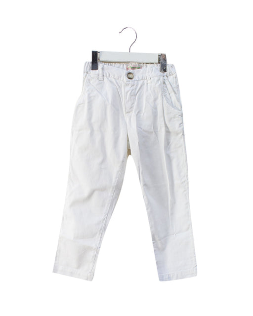 A White Casual Pants from Bonpoint in size 4T for girl. (Front View)