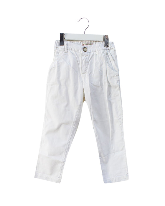 A White Casual Pants from Bonpoint in size 4T for girl. (Front View)