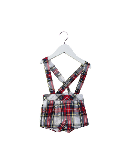 A Red Overall Shorts from Miranda in size 0-3M for girl. (Front View)