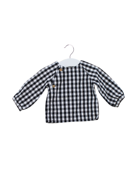 A Black Long Sleeve Tops from You&Milk in size 3-6M for girl. (Front View)