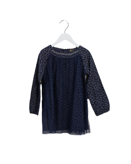 A Navy Long Sleeve Dresses from PP by Pippy Italian in size 4T for girl. (Front View)