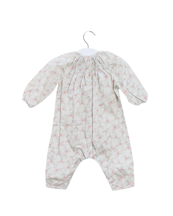 A Pink Long Sleeve Jumpsuits from Les Enfantines in size 3-6M for girl. (Back View)