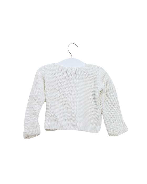 A White Cardigans from Petit Bateau in size 6-12M for girl. (Back View)