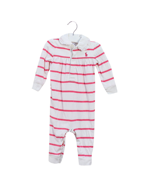 A Pink Long Sleeve Jumpsuits from Ralph Lauren in size 3-6M for girl. (Front View)