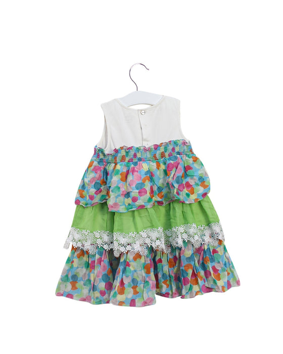 A Multicolour Sleeveless Dresses from Kingkow in size 4T for girl. (Back View)