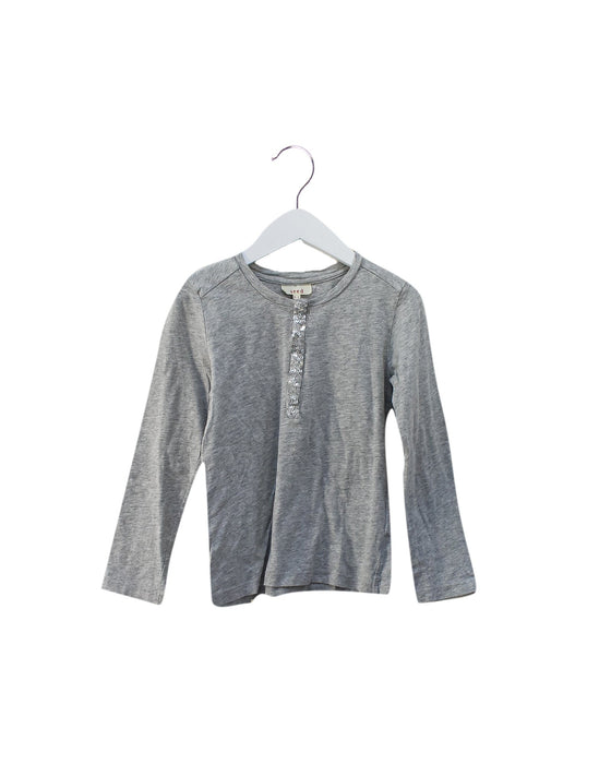 A Grey Long Sleeve Tops from Seed in size 6T for girl. (Front View)