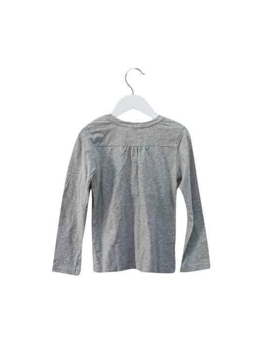 A Grey Long Sleeve Tops from Seed in size 6T for girl. (Back View)