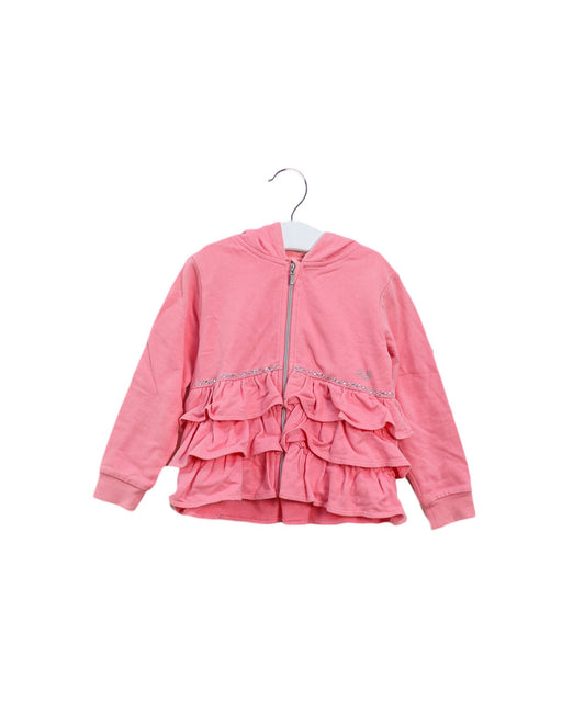 A Pink Zippered Sweatshirts from Chickeeduck in size 2T for girl. (Front View)