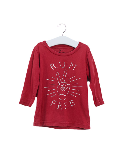 A Red Long Sleeve Tops from Mini Munster in size 2T for girl. (Front View)