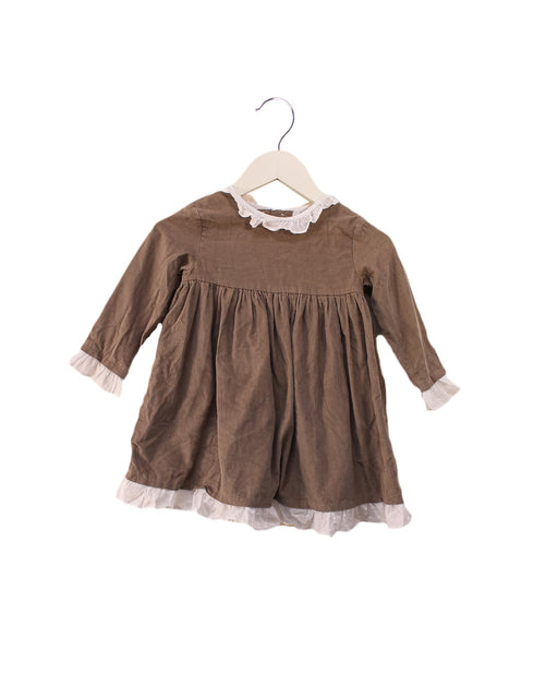 A Brown Long Sleeve Dresses from Neck & Neck in size 2T for girl. (Front View)
