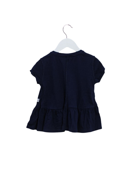 A Navy Short Sleeve Tops from Il Gufo in size 5T for girl. (Back View)