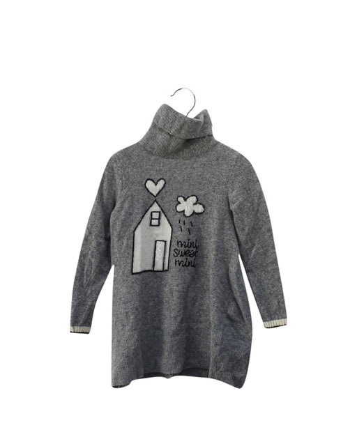 A Grey Sweater Dresses from Simonetta in size 6T for girl. (Front View)