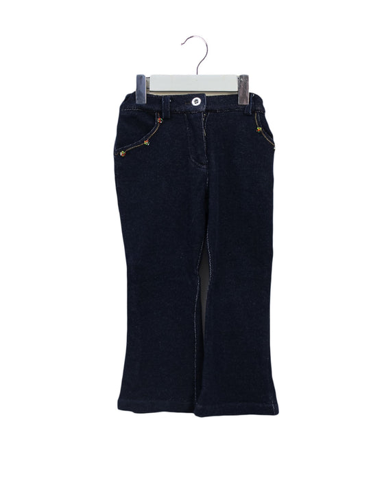 A Navy Casual Pants from Rosalba Milano in size 3T for girl. (Front View)