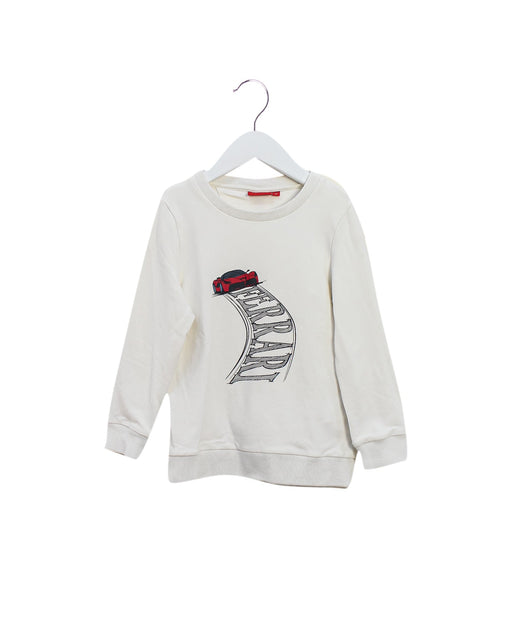 A Ivory Crewneck Sweatshirts from Ferrari in size 4T for girl. (Front View)