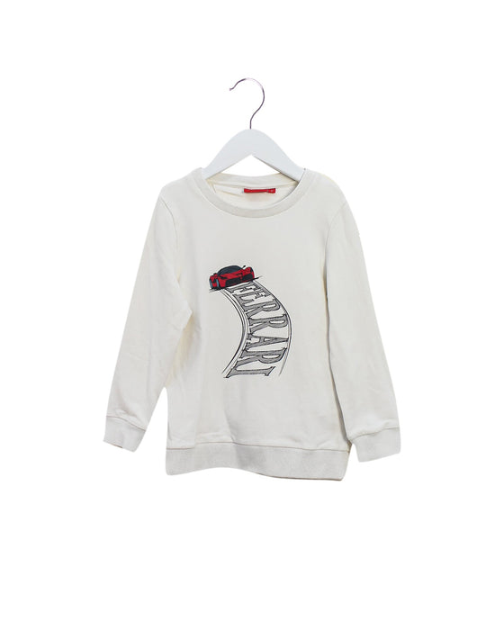 A Ivory Crewneck Sweatshirts from Ferrari in size 4T for girl. (Front View)