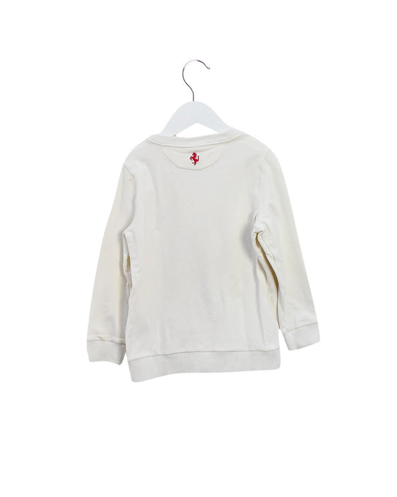 A Ivory Crewneck Sweatshirts from Ferrari in size 4T for girl. (Back View)