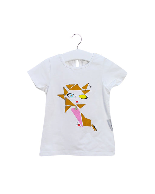 A White Short Sleeve T Shirts from I Pinco Pallino in size 2T for girl. (Front View)