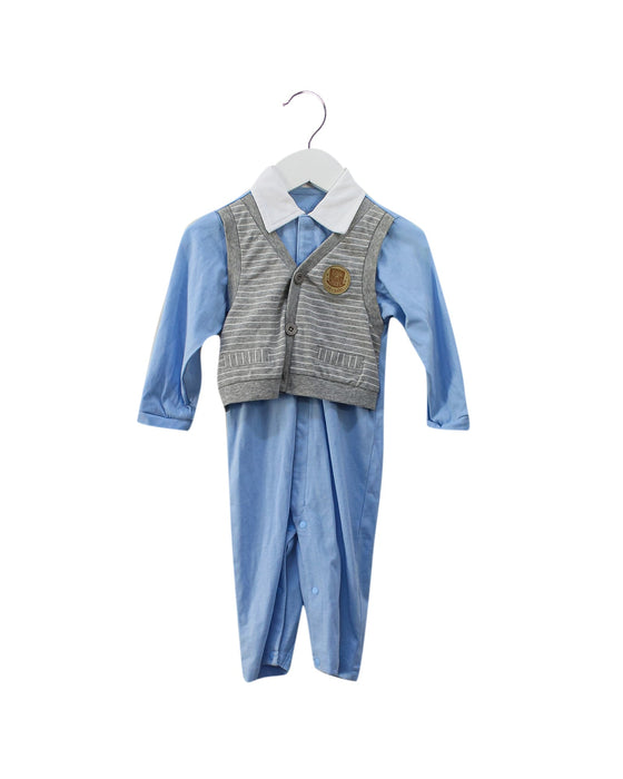 A Blue Long Sleeve Jumpsuits from Chickeeduck in size 6-12M for boy. (Front View)