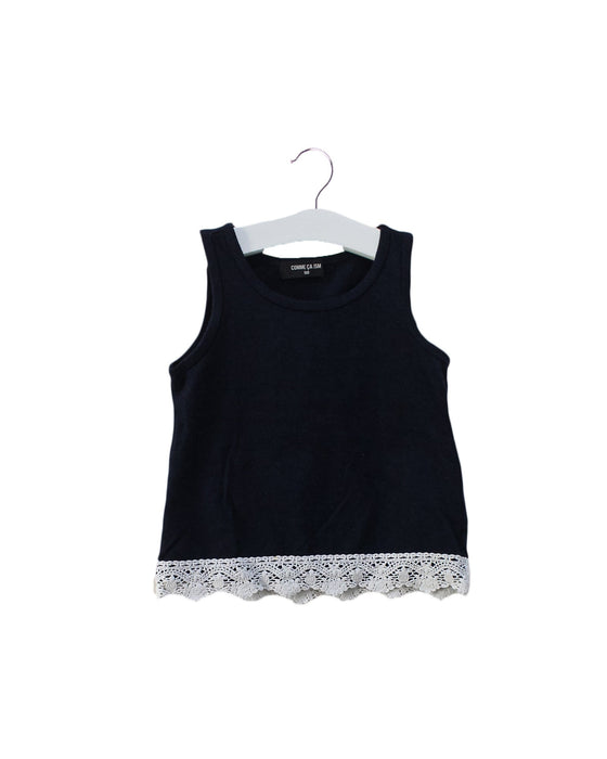 A Navy Sleeveless Tops from Comme Ca Ism in size 18-24M for girl. (Front View)