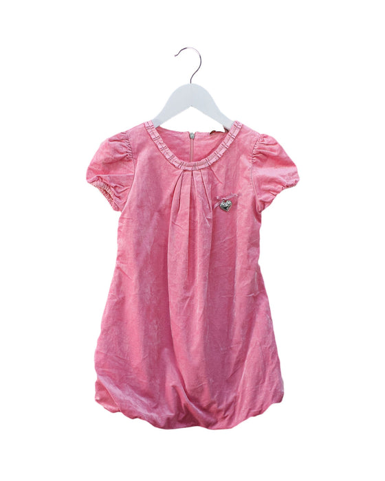 A Pink Short Sleeve Dresses from Blumarine in size 3T for girl. (Front View)