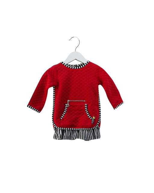 A Red Sweater Dresses from Deux par Deux in size 6-12M for girl. (Front View)