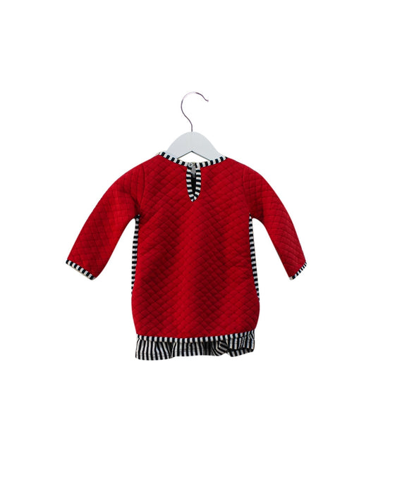 A Red Sweater Dresses from Deux par Deux in size 6-12M for girl. (Back View)
