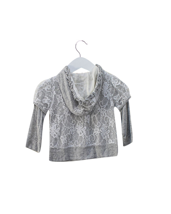 A Grey Zippered Sweatshirts from Ladia in size 6-12M for girl. (Back View)
