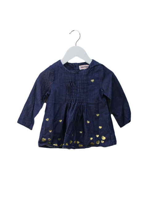 A Blue Long Sleeve Tops from Juicy Couture in size 6-12M for girl. (Front View)