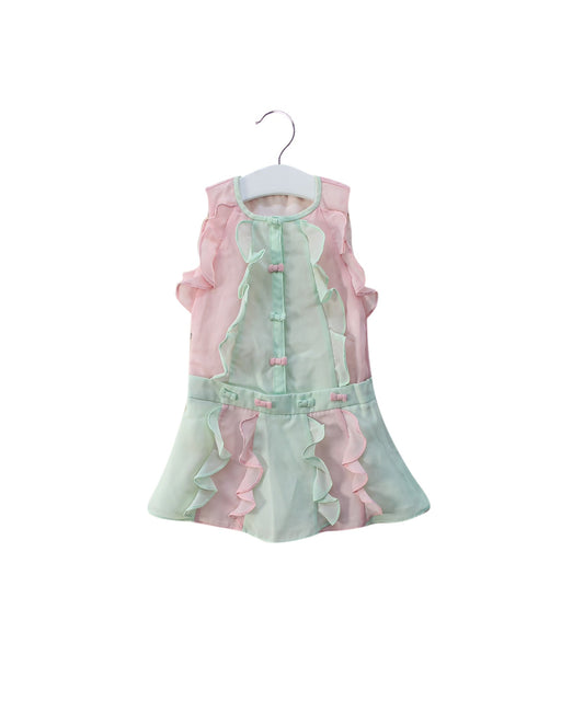 A Pink Sleeveless Dresses from Nicholas & Bears in size 12-18M for girl. (Front View)