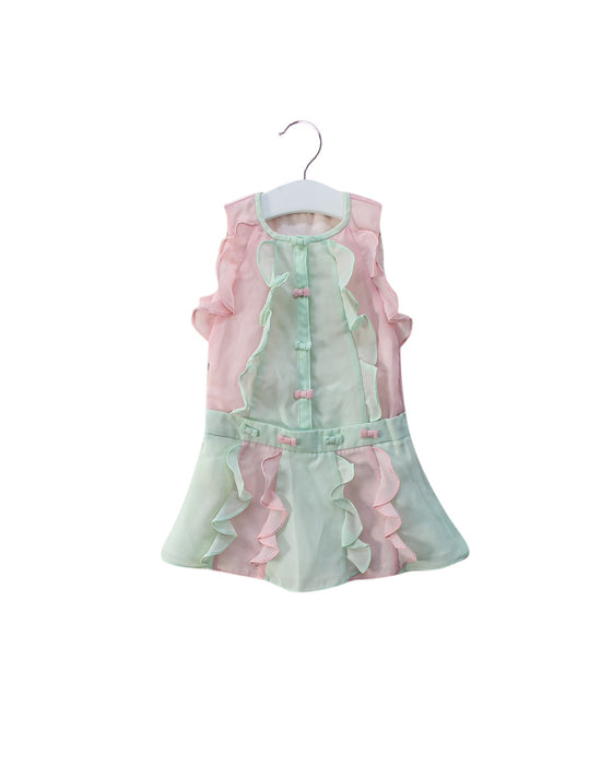 A Pink Sleeveless Dresses from Nicholas & Bears in size 12-18M for girl. (Front View)