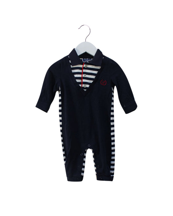 A Navy Long Sleeve Jumpsuits from Nicholas & Bears in size 3-6M for boy. (Front View)