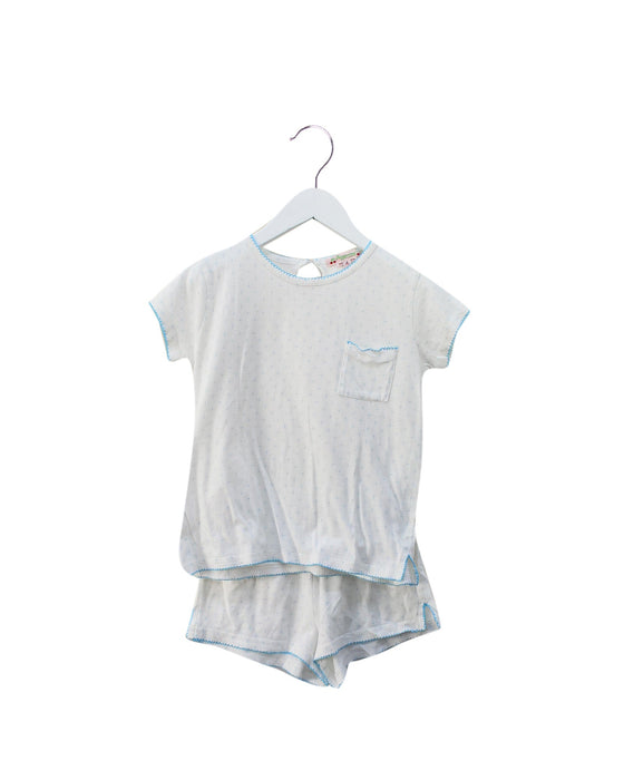 A White Pyjama Sets from Bonpoint in size 4T for girl. (Front View)