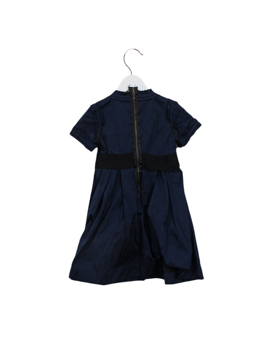 A Navy Short Sleeve Dresses from Lanvin Petite in size 6T for girl. (Back View)