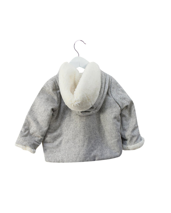 A Grey Puffer/Quilted Jackets from Nanos in size 18-24M for girl. (Back View)