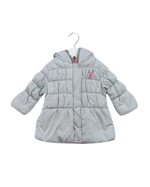 A Grey Puffer/Quilted Jackets from La Compagnie des Petits in size 6-12M for girl. (Front View)