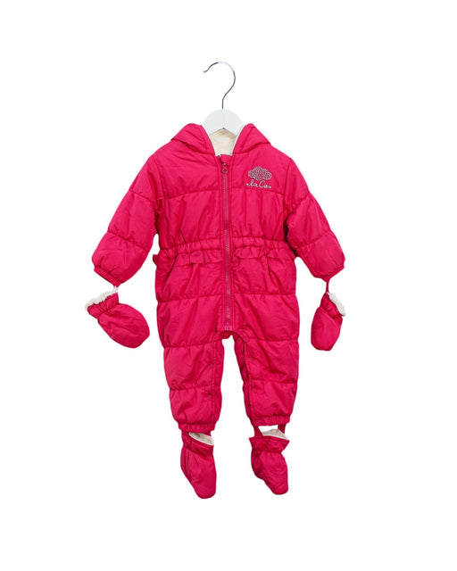 A Pink Snowsuits from La Compagnie des Petits in size 3-6M for girl. (Front View)