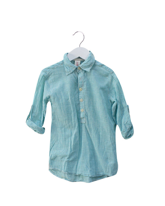 A Green Long Sleeve Tops from Juliet & the Band in size 4T for girl. (Front View)